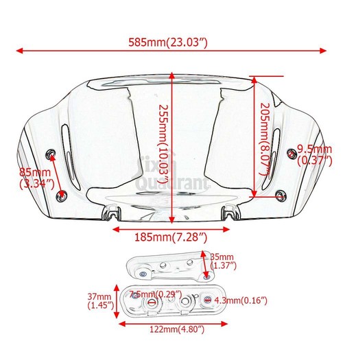 8" Windshield Windscreen Fit for Harley Touring CVO Street Glide 2023 2024 Smoke - Picture 12 of 19