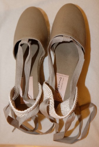 GAIMO Canvas espadrillas zeppe con fasce beige talpa 41 NUOVE - Foto 4 di 5