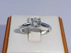 Ladies Sterling 925 Fine Silver Brilliant Cut White Sapphire Solitaire Ring