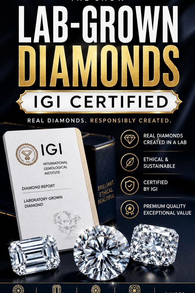 💎 IGI Certified Lab-Grown Diamonds | VVS • D-E Color • Emerald, Round More