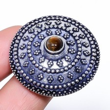 Natural Tiger'S Eye Gemstone 925 Sterling Silver Ring Size Adst. E984