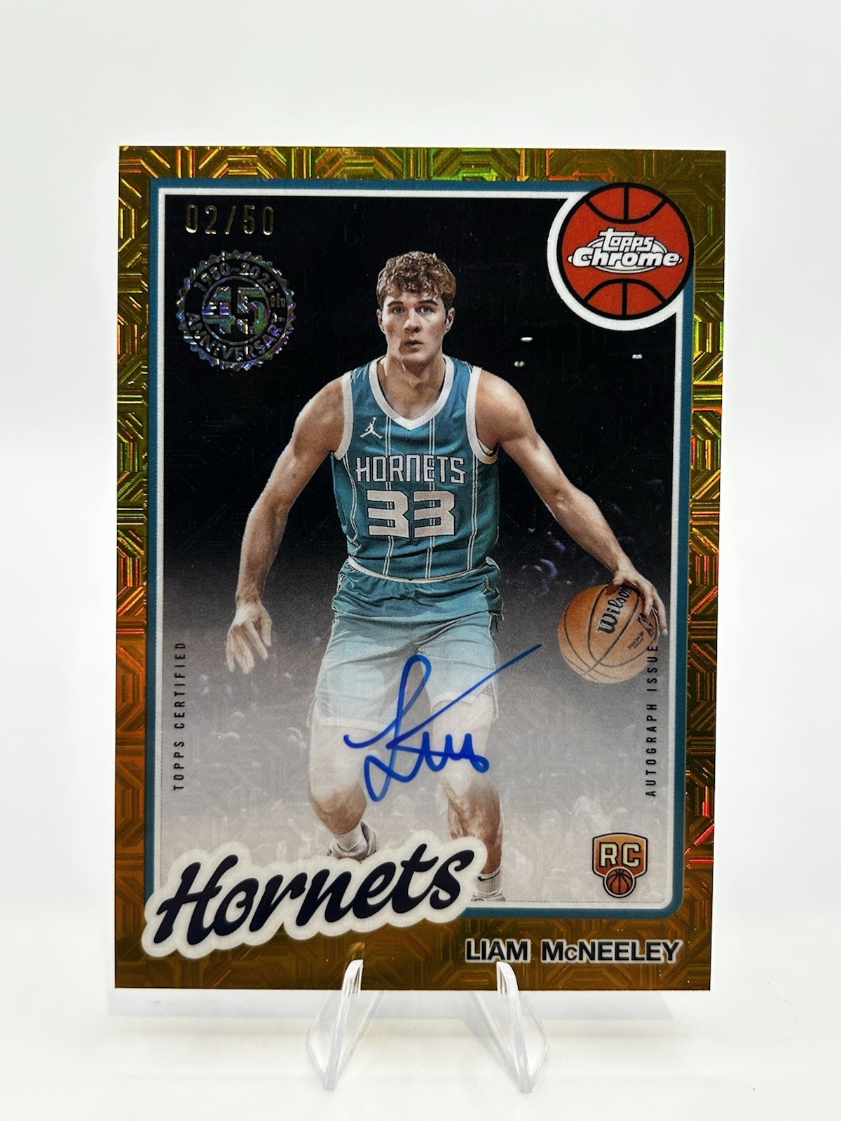 2025-26 Topps Basketball Chrome Silver Pack Liam Mcneeley RC Gold Mojo Auto /50