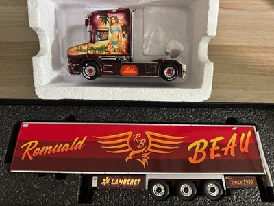WSI Scania T5 Torpedo Topline Transport Beau + Kühlauflieger 1:50