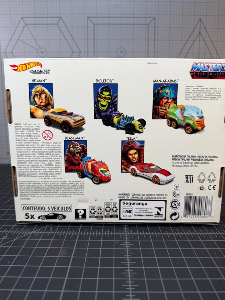 Hot Wheels Masters of the Universe Personaje Coches Paquete de 5 ¡NUEVO Y SELLADO!! Foto 2 de 4