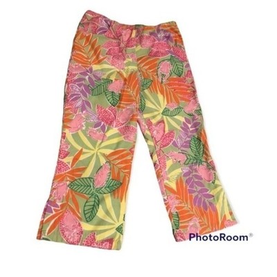 Vintage White Tag Lilly Pulitzer girls SZ 8 Bottoms Up frog print cotton pants