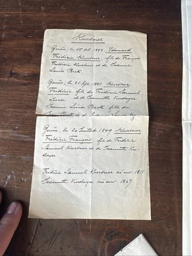 Document 19eme Frédéric Kursner Héraut De Genève Généalogie Passeport Suisse - Foto 5 di 23