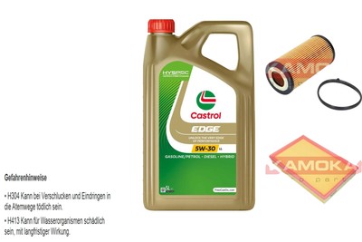 KAMOKA Inspektionspaket Castrol EDGE Titanium FST 5W-30 5L für Audi TT 2.0 TTS