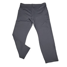 Womens High Waist Leggings X-Large Size Black Pull On Active Yoga Pants