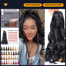 24" French Curly Braiding Hair - 8 Packs Bouncy Loose Wavy 1B Black, Easy Styli