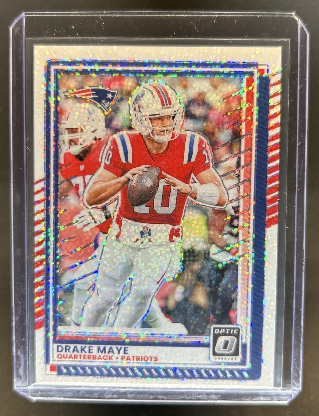 2025 Panini Donruss Optic Drake Maye White Sparkle Prizm #47 Patriots
