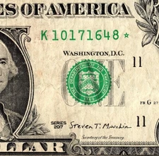 2017 K Star note Fancy Serial Number Regular Run