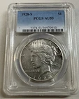 1928 S Peace Silver Dollar PCGS AU 53