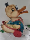 Vintage 1950s Wooden Dr. Doodle Duck No. 132 | Fisher Price Pull Toy MADE IN USA
