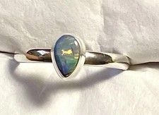 Australian Opal Doublet Ring 925 Sterling Silver Size 7