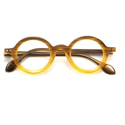 Round Acetate Eyeglasses Frames Fashion Vintage Trend Men Women Full Rim
