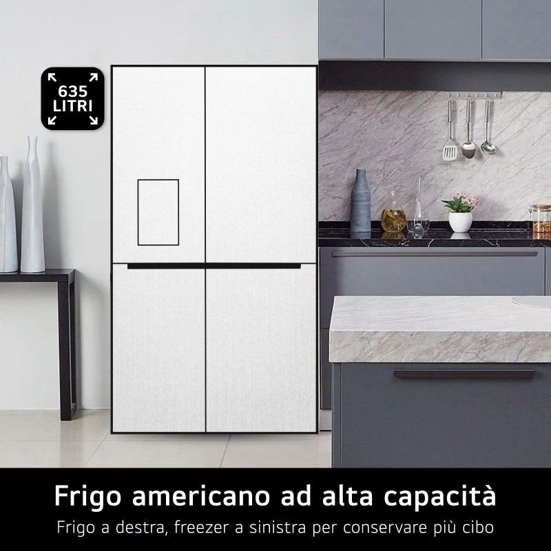 LG GSLC41PYPE Frigo Side-by-Side, Classe E, 641L, Dispenser senza allaccio, Prim - Imagen 3 de 4