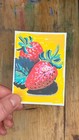 ACEO Original Art Acrylic Strawberry Fruit Food by Jill/ Tulip and Topaz — photo 3