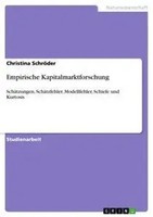 Christina SchröDer | Empirische Kapitalmarktforschung | Taschenbuch | Deutsch