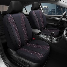 2x Sitzbezüge passend für Opel Corsa F ab 2019 (Schwarz-Rot) | PRIME