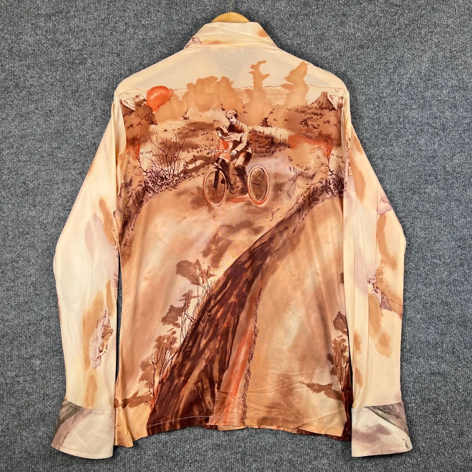 Camisa De Colección 2+2 Miami Para Hombres M* Abotonada Disco Daga Cuello Ciclismo Arte Años 70 Foto 2 de 4