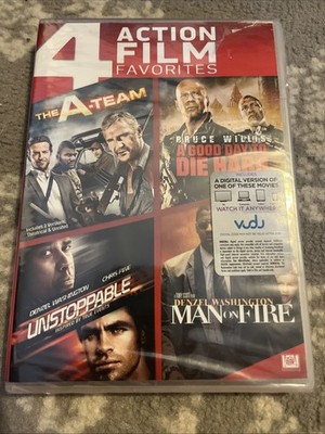 4 Action Film Favorites DVD A-Team Unstoppable Man on Fire New Sealed