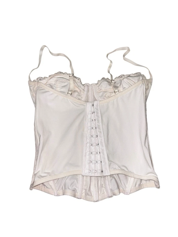 Corsé bustier de encaje marfil top para mujer 34C lencería nupcial con aros palangre de colección Foto 3 de 3