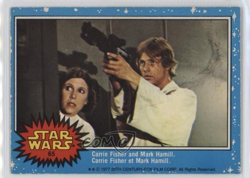 1977 OPC Star Wars #65 Carrie Fisher and Mark Hamill