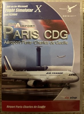 MEGA AIRPORT PARIS CDG PC CD Rom Add-On Flight Simulator 2004 & FSX