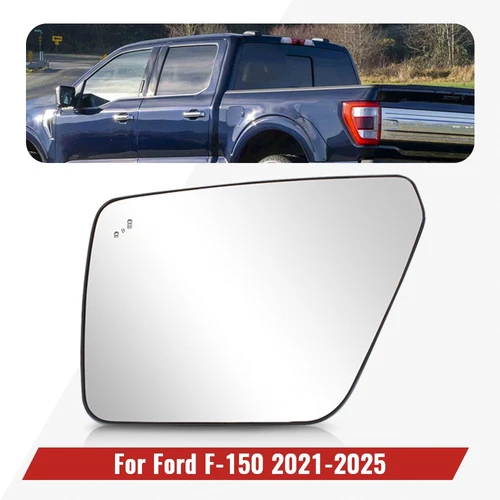 Heated Mirror Glass W/ Blind Spot For Ford F150 2021-2025 Left Driver Side