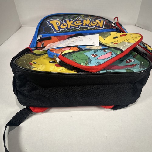 Pokemon Backpack 5 Piece Set Pikachu Bulbasaur Lunch Bag NWT School - Picture 15 of 18