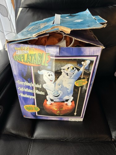 Gemmy 3 Ghosts On A Jack O Lantern Halloween 8 Ft Tall Airblown Inflatable Vtg - Picture 22 of 24