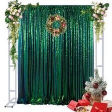 Sequin Backdrop Photo Background 4x8 Ft Glitter Party Curtain Green To Blue