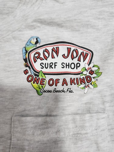 Camiseta De Colección Años 90 Y2K Ron Jon Surf Shop Cacao Playa Loro Bolsillo Grande Hanes Carne de Res - Imagen 5 de 8