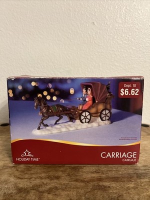 Holiday Time Department 18 Horse and Carriage SleighChristmas Village W/Box