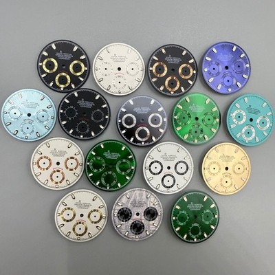 29.5mm Multi-functional Watch Dial Green Luminous For VK63 Movement Watch Parts
