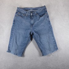 Levi's Shorts Mens 32 Blue 511 Slim Bermuda Cutoff Jorts Distressed Denim