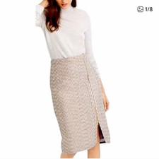 J. Crew Lavender-Blend Tweed Zip-Front Pencil Skirt Sz 10