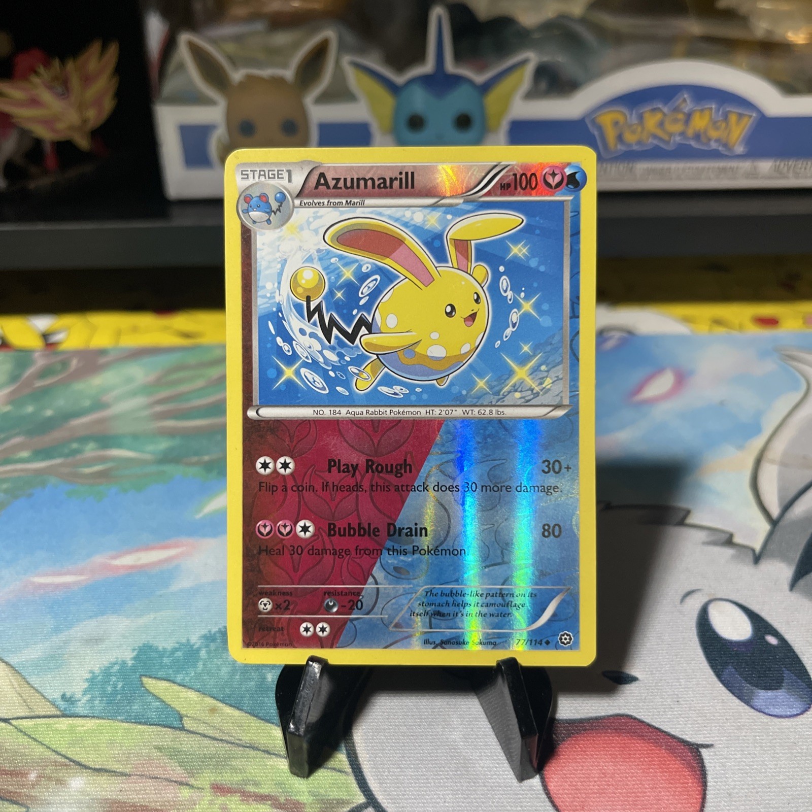 Azumarill 77/114 Steam Siege Reverse Holo Pokémon Card