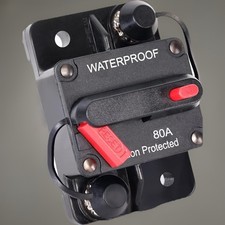 80 Amp Circuit Breaker Manual Reset Waterproof Inline Fuse Inverter for Car ATV