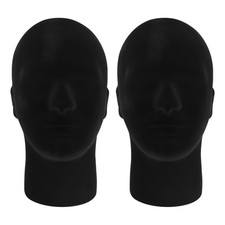 Polystyrene Black Foam Men Model Mannequin Head Dummy Stand Shop Display5617