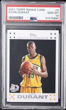 2007 TOPPS RC CARD #2 KEVIN DURANT ROOKIE RC PSA 10. rookie card picture