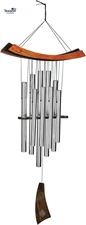 Eastern Energy Healing Wind Chime for outside 34" Medium Silver,Harmonic Light S