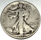 1935 D Walking Liberty Silver Half Dollar- VF Condition - FREE SHIPPING - 1950