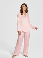 Victoria's Secret Pink Crest Logo Satin Long Pajama Set NWT