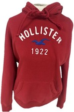 HOLLISTER LOGO GRAPHIC HOODIE SWEATSHIRTS RED WOMENS SIZE M,L