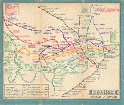 LONDON UNDERGROUND Röhrenkarte Diagramm Plan. Piccadilly Verlängerung. STINGEMORE 1931