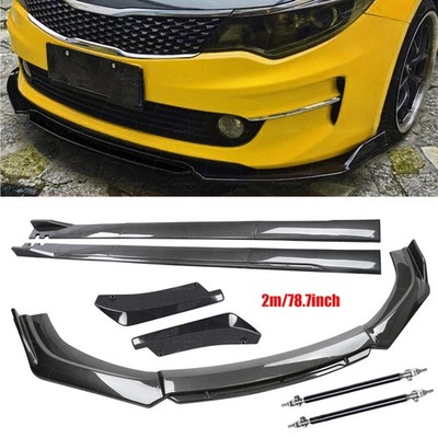 Carbon Fiber Look Side Skirt Front Bumper Lip Splitter Body Kits For Kia Optima