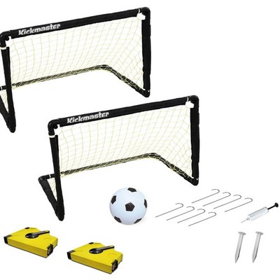 Kickmaster Quick Fußballfeld Spiel Set mit klappbaren Toren und Spielfeldmarkierungen