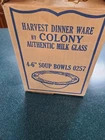 Four vintage Colony Harvest milk glass Soup Bowls 6" # 0257 in original Box