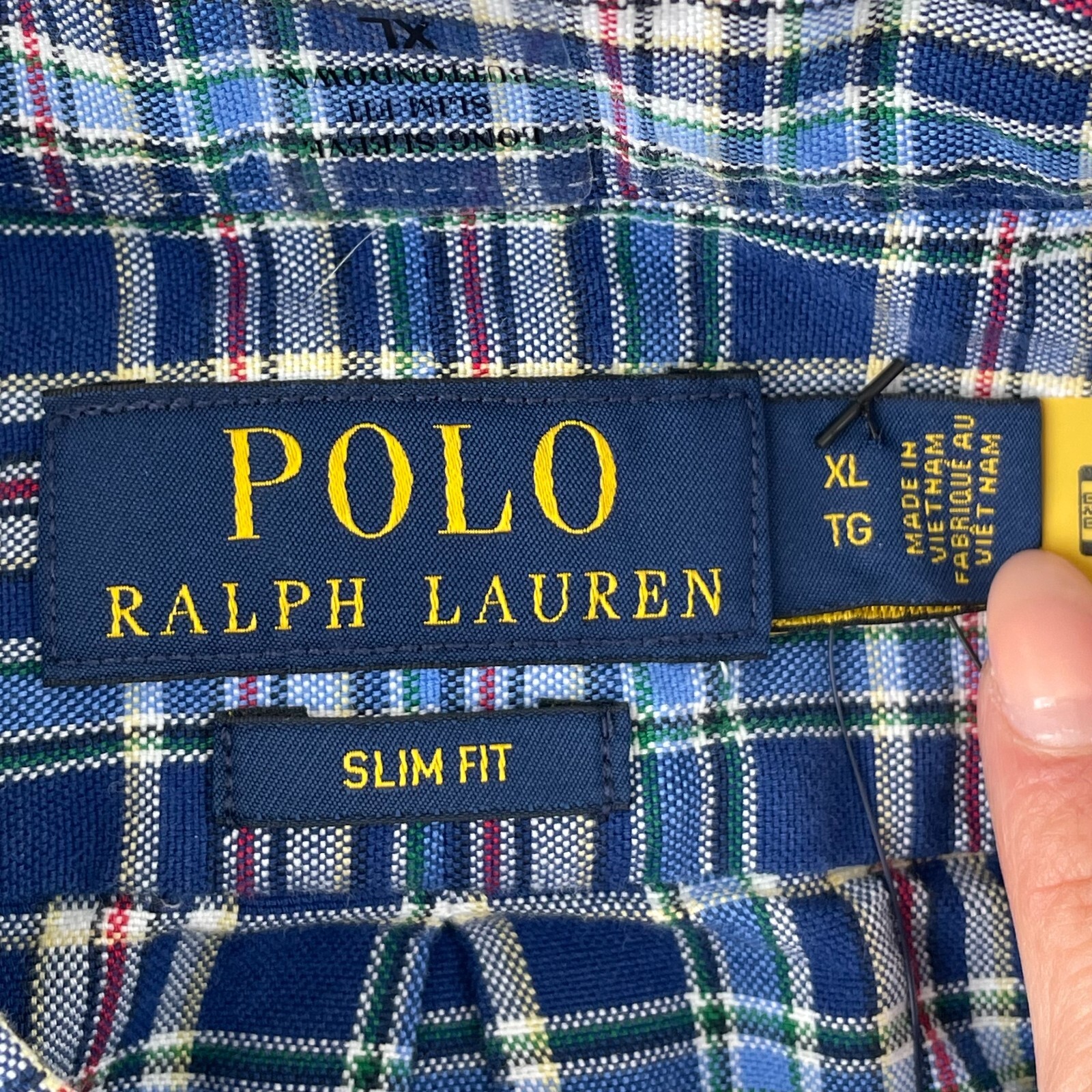 Polo Ralph Lauren Shirt Men XL Multi Plaid Slim Fit Long Sleeve Preppy
